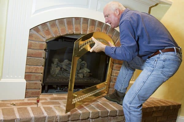 fireplace maintenance done by a professional